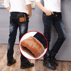 Kid’s velvet Thickening Cotton Warm Jeans