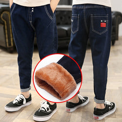 Kid’s velvet Thickening Cotton Warm Jeans