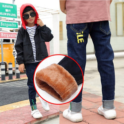 Kid’s velvet Thickening Cotton Warm Jeans