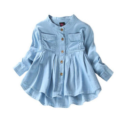 Girl Cute Long Sleeve Denim Jeans Shirts