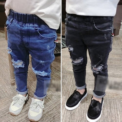 Kids Fashion Holes Casual Denim Jeans 2-7Y