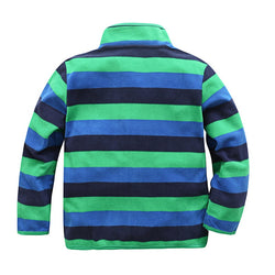 Baby Boys Girls Stripe Fleece Jackets Sweatshirt