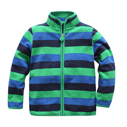Baby Boys Girls Stripe Fleece Jackets Sweatshirt
