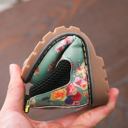 Kids Ankle Floral Flower Print Chelsea Boots