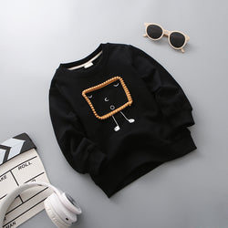 Cartoon Long Sleeve Solid Hoodies Sweatshirt