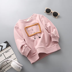 Cartoon Long Sleeve Solid Hoodies Sweatshirt