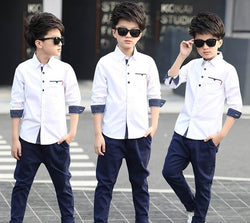 Teenage Boys Turn Down Collar Shirt