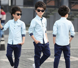 Teenage Boys Turn Down Collar Shirt