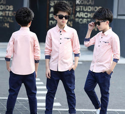 Teenage Boys Turn Down Collar Shirt