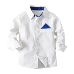 Long Sleeve Boy's Casual Turn-down Collar Shirt