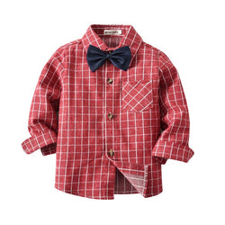 Long Sleeve Boy's Casual Turn-down Collar Shirt