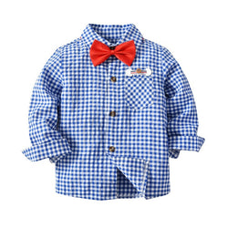 Long Sleeve Boy's Casual Turn-down Collar Shirt