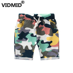 Printing Camouflage Casual Straight Elastic Waist Kids Shorts