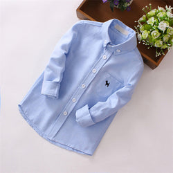 Long Sleeve Solid Boys Cotton Fashion Shirts