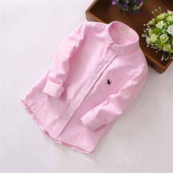 Long Sleeve Solid Boys Cotton Fashion Shirts
