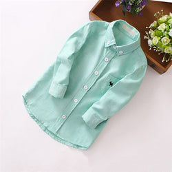 Long Sleeve Solid Boys Cotton Fashion Shirts