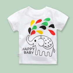 Print Cartoon Kids Short Sleeve Cotton T shirts