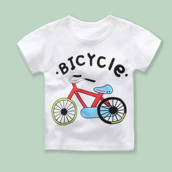 Print Cartoon Kids Short Sleeve Cotton T shirts