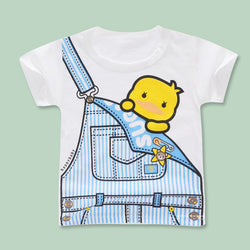Print Cartoon Kids Short Sleeve Cotton T shirts