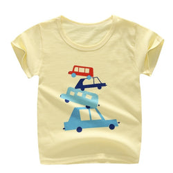 Print Cartoon Kids Short Sleeve Cotton T shirts