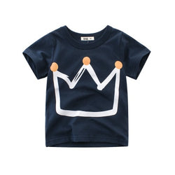 Summer Kids Crown Print t Short Sleeve T-shirts