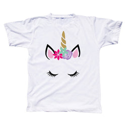 Girl Short Sleeve Casual Unicorn T-shirts