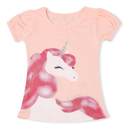 Girl Short Sleeve Casual Unicorn T-shirts