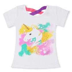 Girl Short Sleeve Casual Unicorn T-shirts