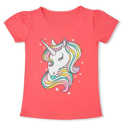 Girl Short Sleeve Casual Unicorn T-shirts