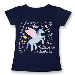 Girl Short Sleeve Casual Unicorn T-shirts