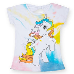 Girl Short Sleeve Casual Unicorn T-shirts