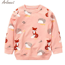 Cartoon Fox Print Hoodies Cute Sweatshirt