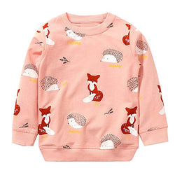 Cartoon Fox Print Hoodies Cute Sweatshirt