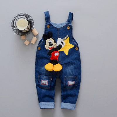 Cartoon Elastic Waist Casual Printed Jeans