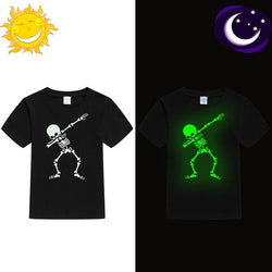 Glow In Darkness Dabbing Skull Cool T Shirt