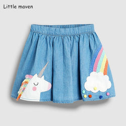 Girl clothes animal rainbow embroidery cotton mini skirts