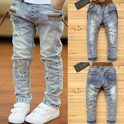 Boys Slim Straight Classic Light Color Bottoms Denim Jeans 5-13Y