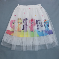 Girls Cartoon Unicorn Tutu Pony Horse Long Skirt