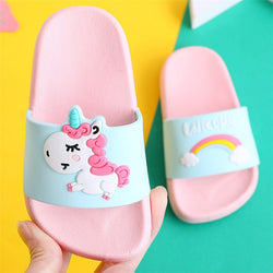 Cartoon Rainbow Flip Flops Unicorn Slippers